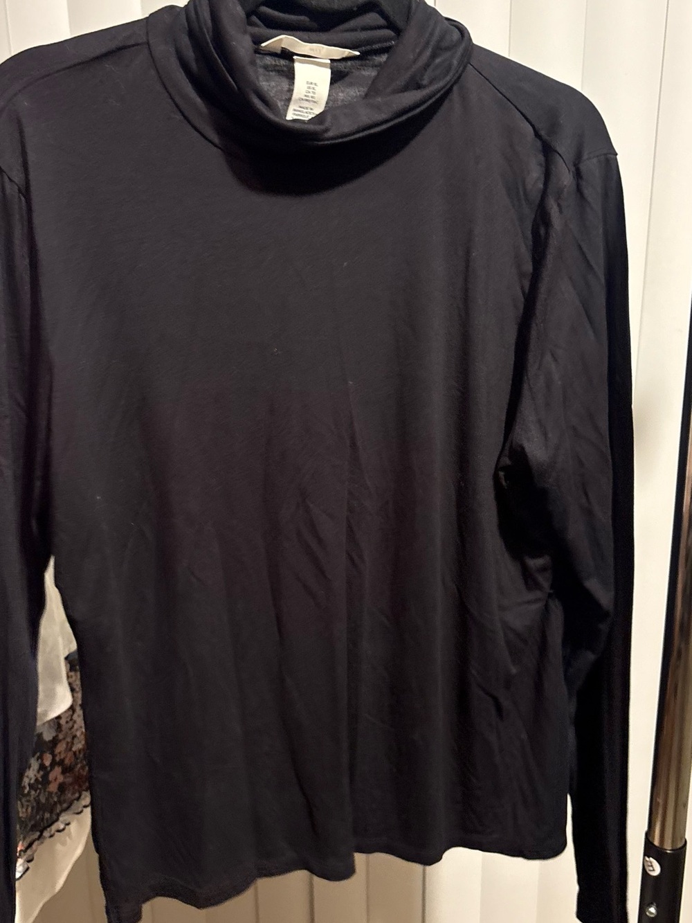 H&M Black Long-Sleeve Mock Neck Top